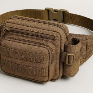 Tactical Molle Waist Pack Utility Military Fanny Pack Rugged Canvas Belt Bag Multi Pocket EDC Pouch for Hiking