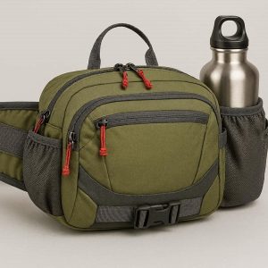 Large Capacity Hiking Fanny Pack with Water Bottle Holder Lightweight Outdoor Waist Bag Lumbar Pack for Camping Running