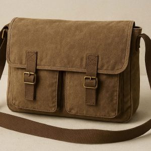 Vintage Aesthetic Canvas Crossbody Bag Casual Shoulder Messenger Bag Large Capacity Daily College Book Bag for Students